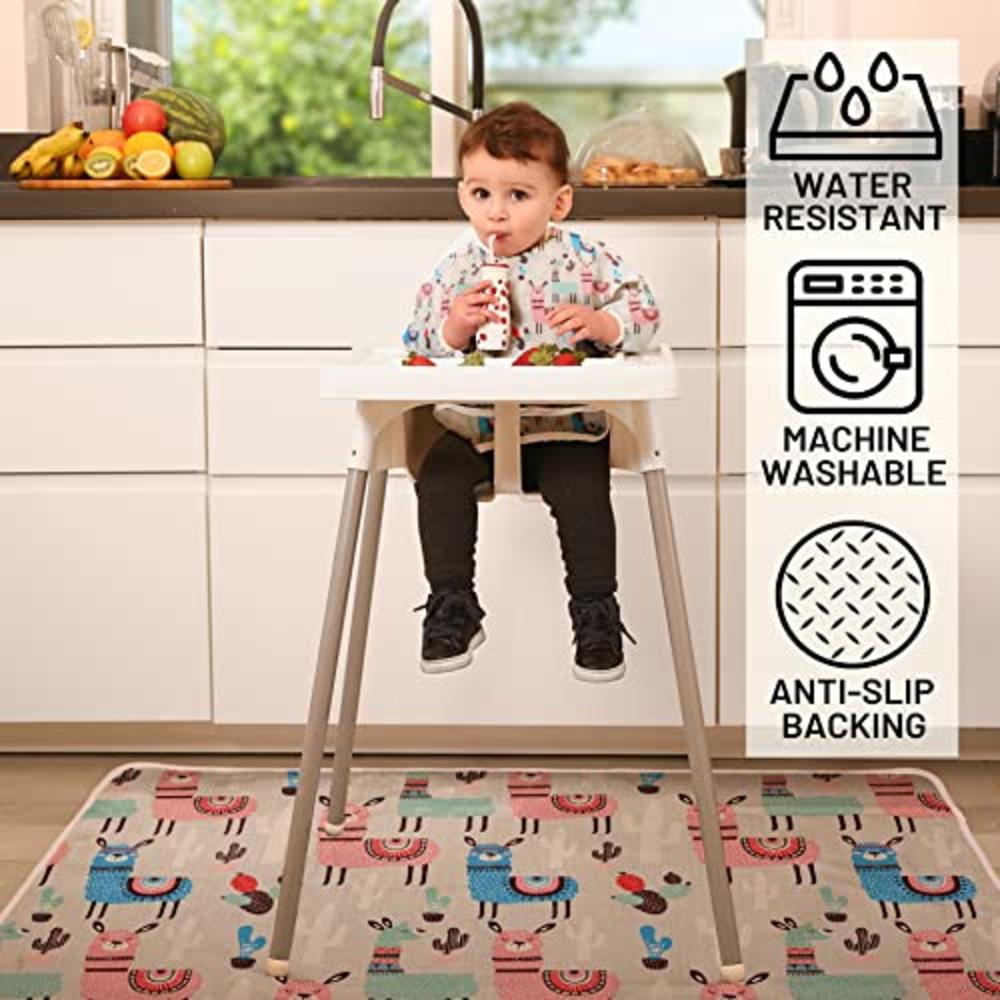 Oranch Baby Splat Mat for Under High Chair Floor Mat - Baby Feeding Set, Splash Mat, Waterproof Floor Mat - Anti Slip, Washable, Extra 