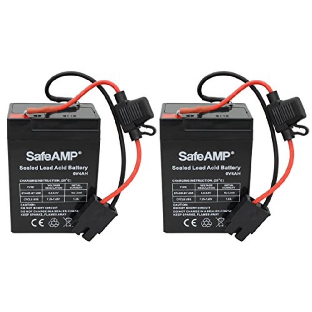 SafeAMP Battery for Fisher-Price Power Wheels Toddler 6-Volt Blue, Pack of 2 , Black