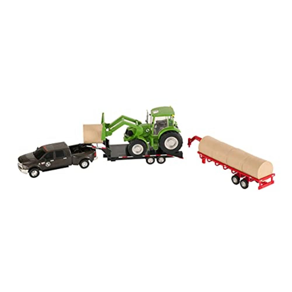 Big Country Toys - Flatbed Trailer - 1:20 Scale - Gooseneck Trailer - Toy Trailer - Vehicle Accessory - Farm Toys - Plastic