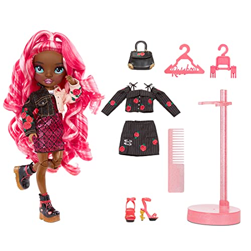 Rainbow High Series 3 Daria Roselyn Fashion Doll – Rose (Pinkish Red) with 2 Designer Outfits to Mix & Match with Accessories