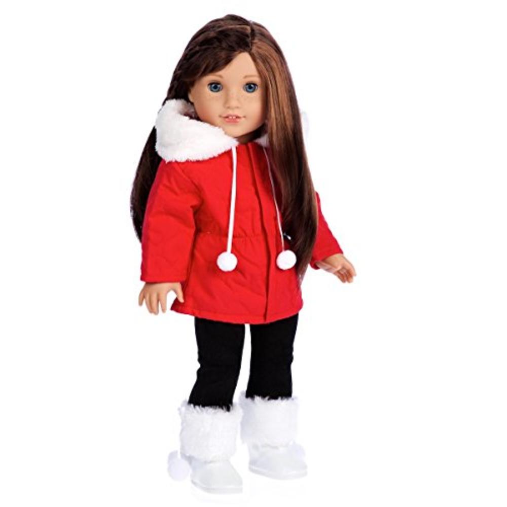 DreamWorld Collections - Winter Extravaganza - 3 Piece Outfit - Parka, Leggings and Boots - Clothes Fits 18 Inch American Girl D
