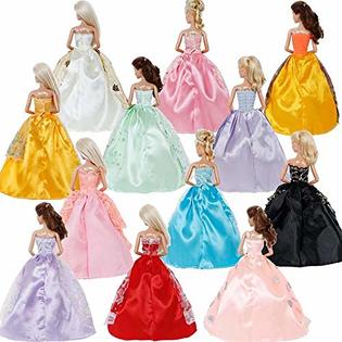 GIETIOS 5Pcs Handmade Clothes Dress for Barbie Doll Wedding Party