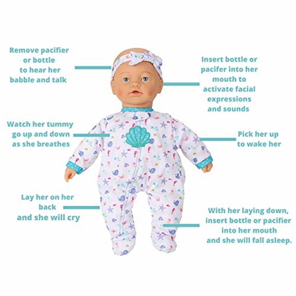 KOOKAMUNGA KIDS 16 Inch Interactive Baby Expressions Doll & Accessories | Touch Activated Realistic Features and Sounds | Lifeli