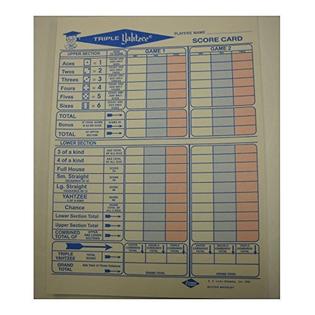 general foam plastics 50 triple yahtzee score sheets cards