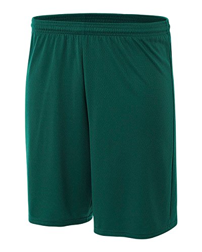 A4 7" Youth Power Mesh Shorts, Forest, Medium