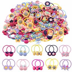 WillingTee 120pcs (60 pairs) Mix Colors Girls Elastic Hair Ties Soft Rubber Bands Hair Bands Holders Pigtails Hair Accessories f
