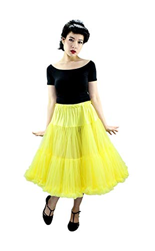 Malco Modes Luxury Multi Layer Tea-Length 26 Petticoat(,B07DMR7F9M) Yellow