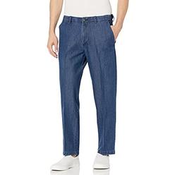 Haggar Mens Casual Classic Fit Denim Trouser Pant-Regular and Big & Tall Sizes, Medium Blue Cla, 40W x 29L