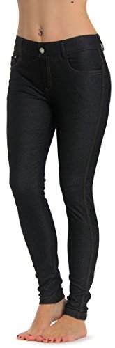 Prolific Health Womens Jean Look Jeggings Tights Yoga Many Colors Spandex  Leggings Pants S-XXL (Large,