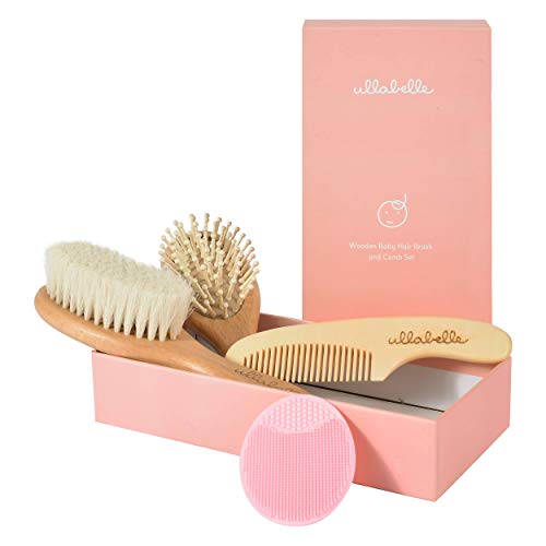Ullabelle 4 Piece Wooden Baby Hair Brush and Comb Set for Newborns &  Toddlers in Chic