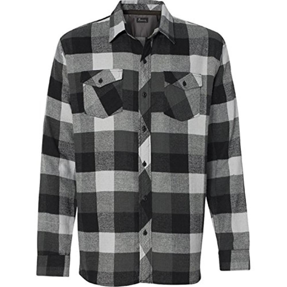Burnside Mens Yarn-Dyed Long Sleeve Flannel Shirt, Black, L
