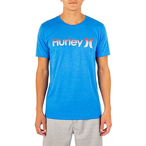Hurley Men One and Only Logo T-Shirt, Photoblue Heather, Large