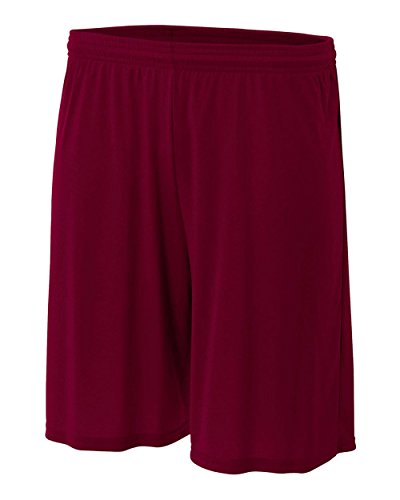 A4 6" Youth Cooling Performance Shorts, Maroon, X-Small