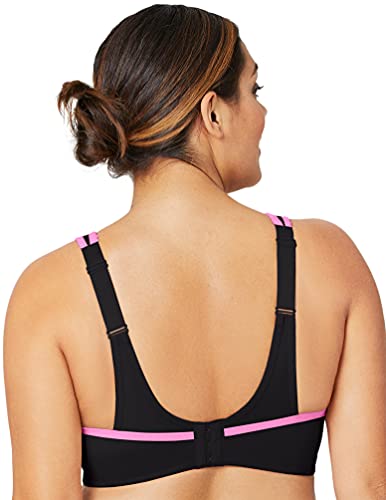 Glamorise Full Figure Plus Size No-Bounce Camisole Sports Bra Wirefree #1066  Black/Pink