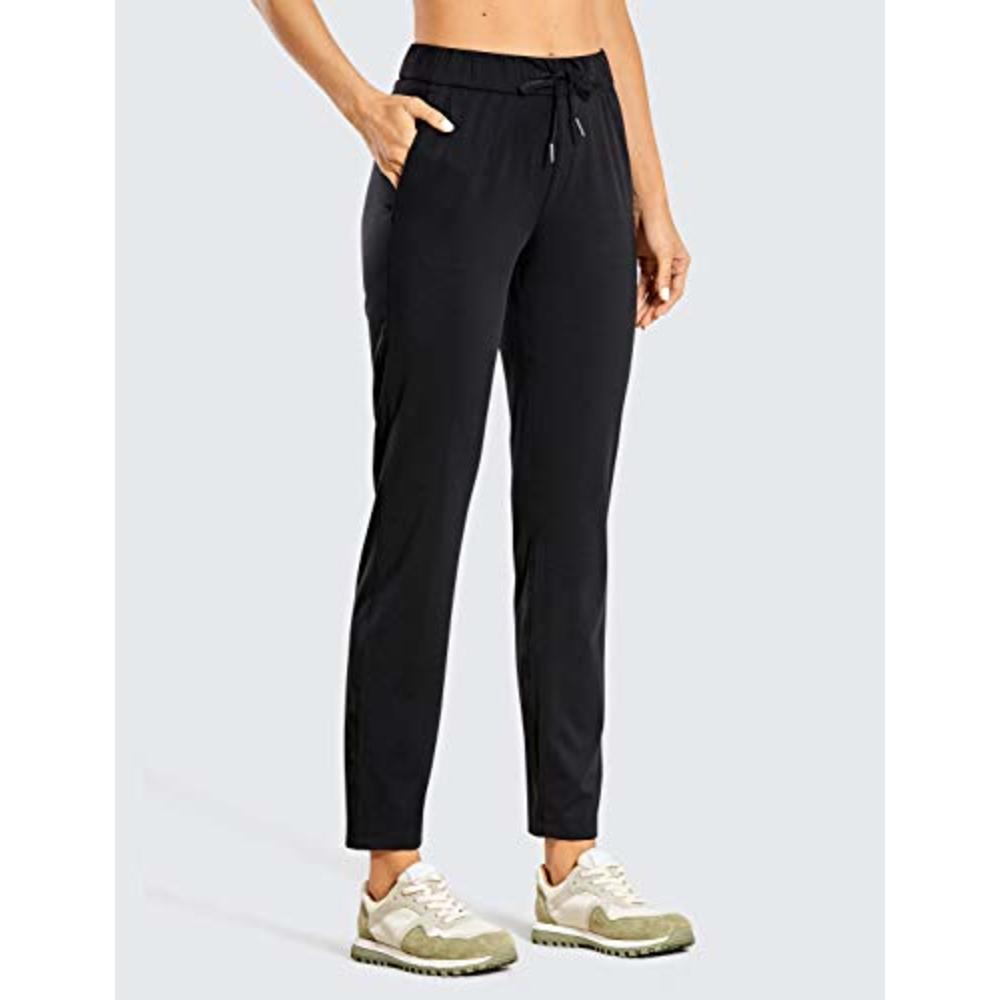 CRZ YOGA Womens Stretch Lounge Sweatpants Travel Ankle Drawstring 7/8  Athletic Track Yoga Dress Pants