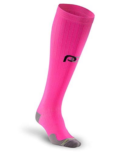 PRO Compression Marathon Socks, Calf-Length Graduated Compression Socks, Unisex (Pink, Small / Medium)
