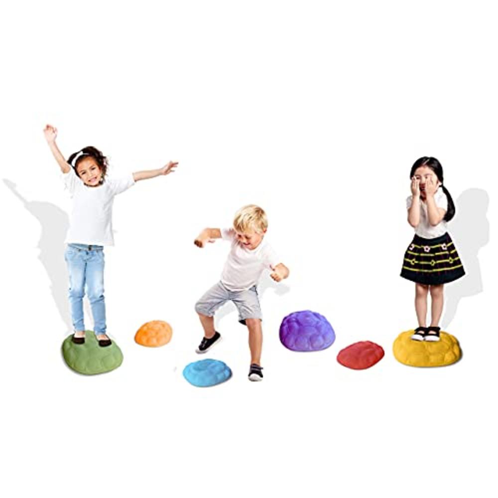 Hapinest Turtle Steps Balance Stepping Stones Obstacle Course Coordination Game for Kids and Family - Indoor or Outdoor Sensory 