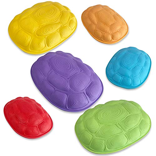 Hapinest Turtle Steps Balance Stepping Stones Obstacle Course Coordination Game for Kids and Family - Indoor or Outdoor Sensory 