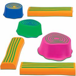 edxeducation Step-a-Trail - 6 Piece Obstacle Course for Kids - Indoor and Outdoor - Build Coordination and Confidence - Physical