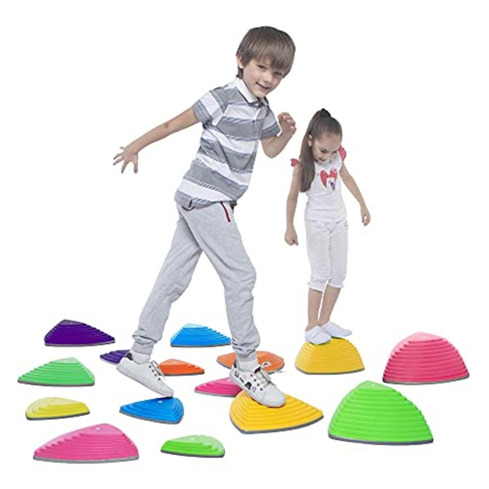 Special Supplies 15 Stepping Stones for Kids Indoor and Outdoor Balance Blocks Promote Coordination, Balance, Strength Child Saf