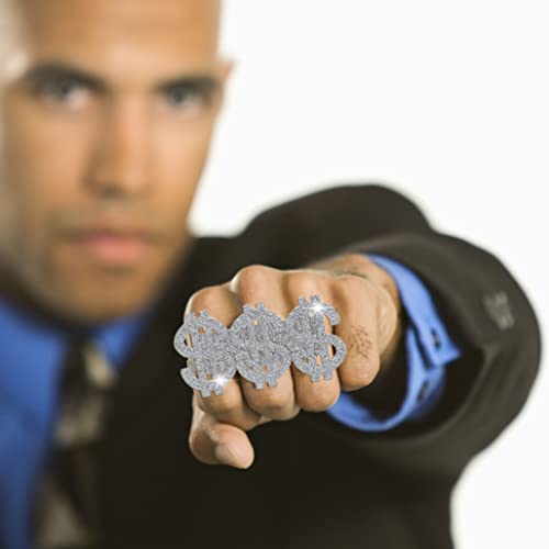 Skeleteen Dollar Sign Costume Ring - Pimp Money Symbol Jewelry Three ...