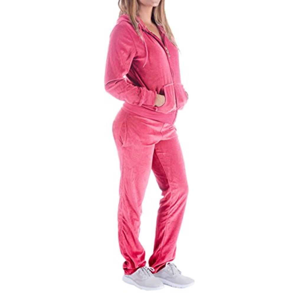 Facitisu Sweatsuits for Women Tracksuit 2 Piece Outfits Velour & Fleece  Active Wear Zip-Up Hoodie