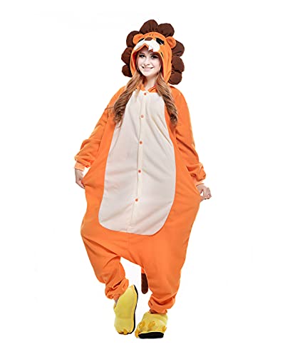 Newcosplay NEWCOSPLAY Unisex Adult Lion One- Piece Cosplay Animal Pajamas  Halloween Costume (L)