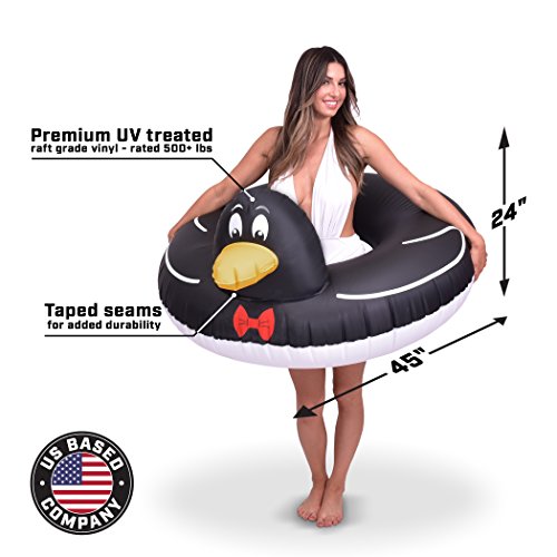 GoFloats Inflatable Penguin Pool Float Party Tube, Float in Style (for  Adults and Kids)