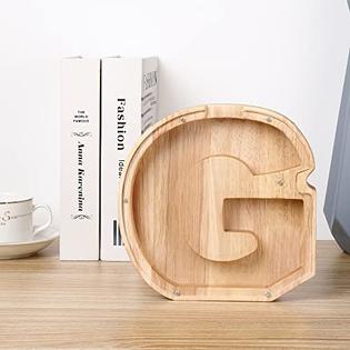 LIENINT Personalized Wooden Letter Piggy Bank Alphabet Letter LIENINT Personalized Wooden Letter Piggy Bank Alphabet Letter