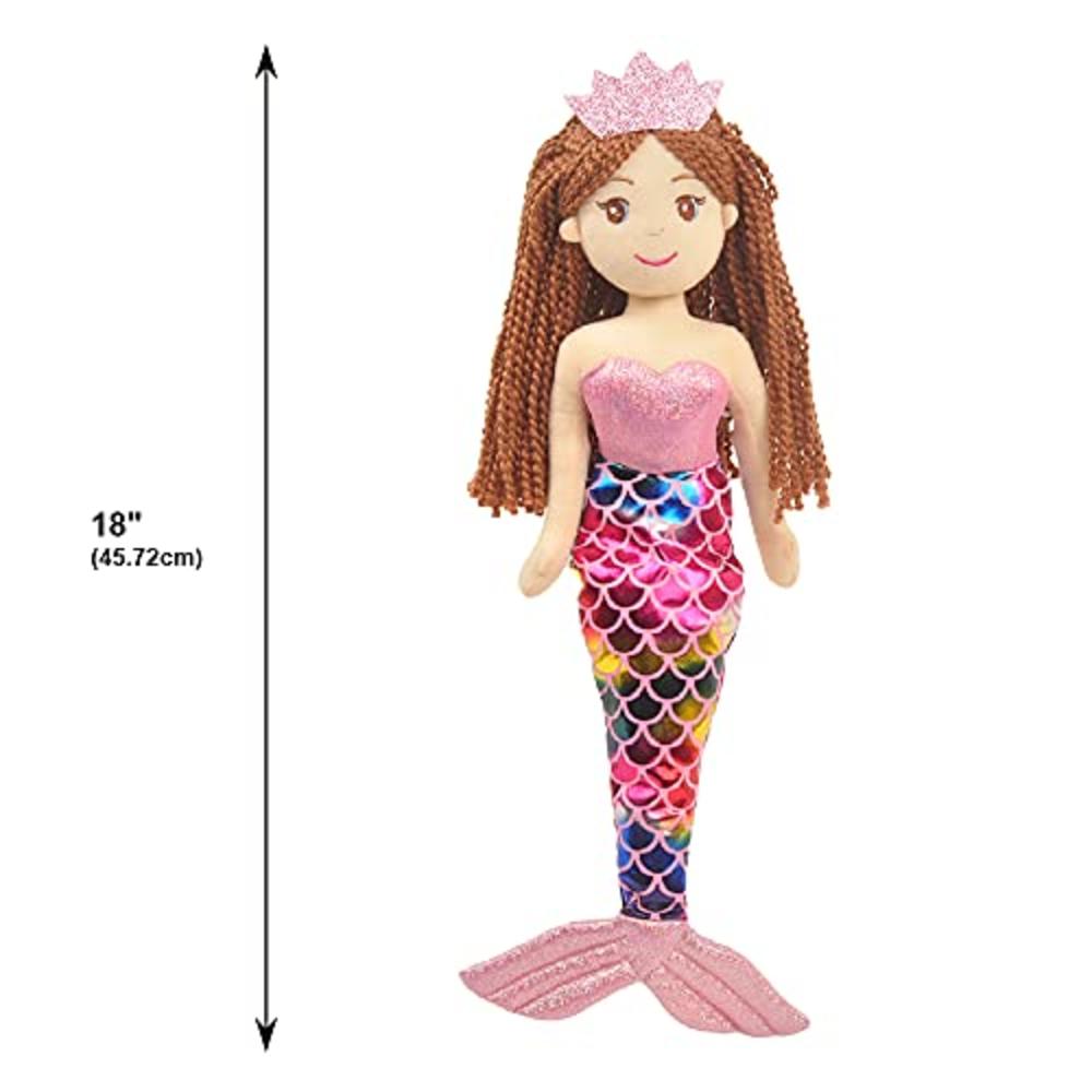 Linzy Toys, 18 Alani Mermaid Soft Plush Toys Rag Doll, Light Pink, Mermaid Toys for Little Girls, Sirenas para Ninas, Princess P