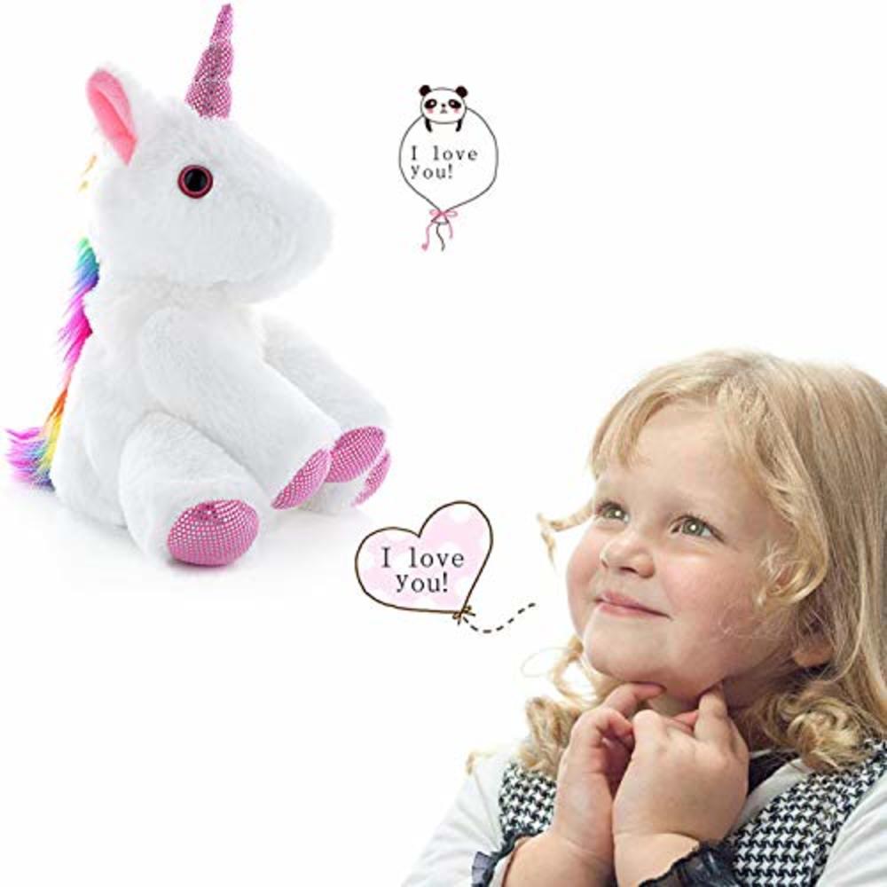 ORIENTAL CHERRY Unicorn Stuffed Animal - Talking Unicorn Interactive Toys -  Christmas Birthday Gifts for Girls Teens Kids