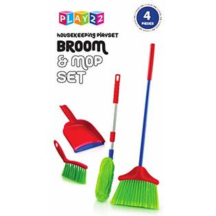 Play22 Kids Cleaning Set 4 Piece - Toy Cleaning Set Includes Broom, Mop,  Brush, Dust Pan, - Toy