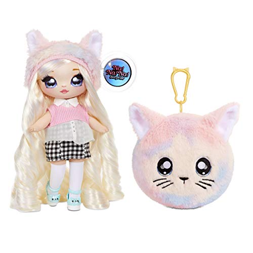 Na! Na! Na! Surprise 2-in-1 Paula Purrfect Fashion Doll & Plush Purse Series 4 ? Soft Wallet Bag Pouch Gifts for Kids Girls Key 