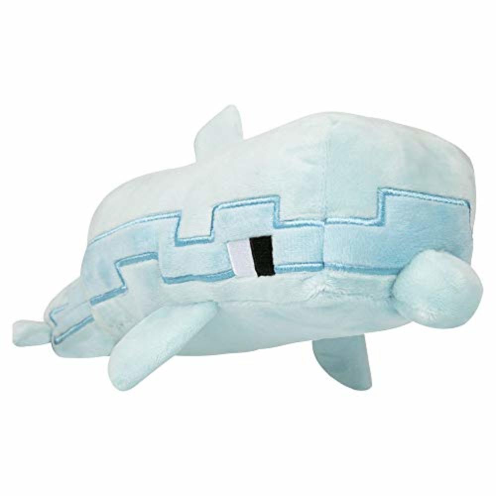 JINX Minecraft Adventure Dolphin Plush Stuffed Toy, Light Blue, 