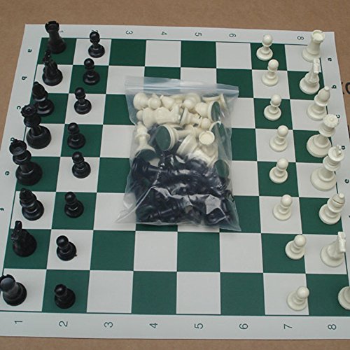 Vbestlife Chess, Weight Tournament Chess Game Set Chess Board Game International Chess Pieces Complete Chessmen Set Black & Whit