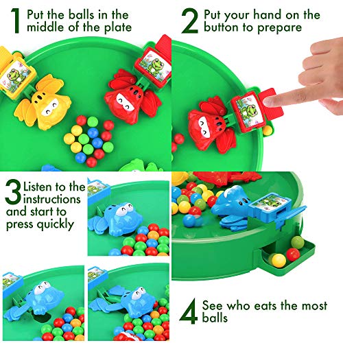 Bambiya Hungry Frogs Family Board Game – Intense Game of Quick Reflexes – Classic Board Games Fun, Includes All Pieces Needed to