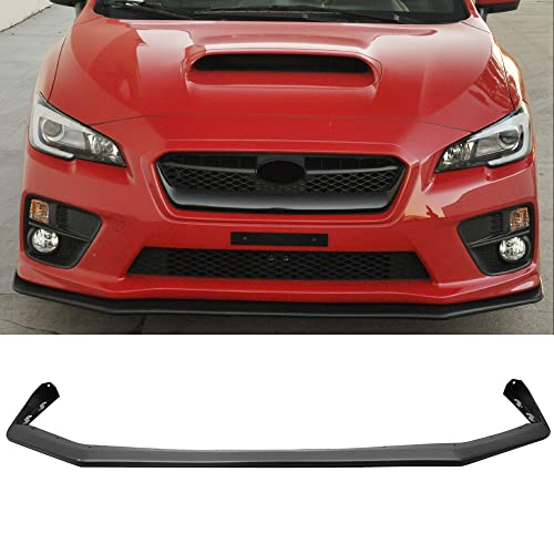 IKON MOTORSPORTS Front Bumper Lip Compatible With 2015-2021 Subaru WRX STI, V-Limited Style Black PP Front Lip Finisher Under Chin Spoiler Add On