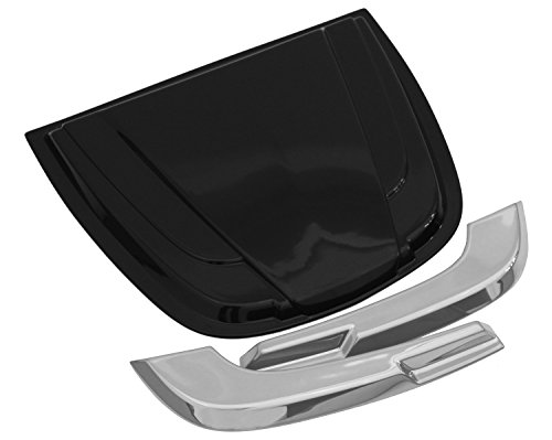AVS Auto Ventshade AVS 80011 Universal Port Hood Scoop with Smooth Dark Smoke Finish & Chrome Trim Accents , BLACK