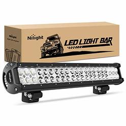 Nilight - 60005C-A 20Inch 126W Spot Flood Combo Led Light Bar Off Road Lights Boat Lighting Fog Light Driving Lights LED Work Li