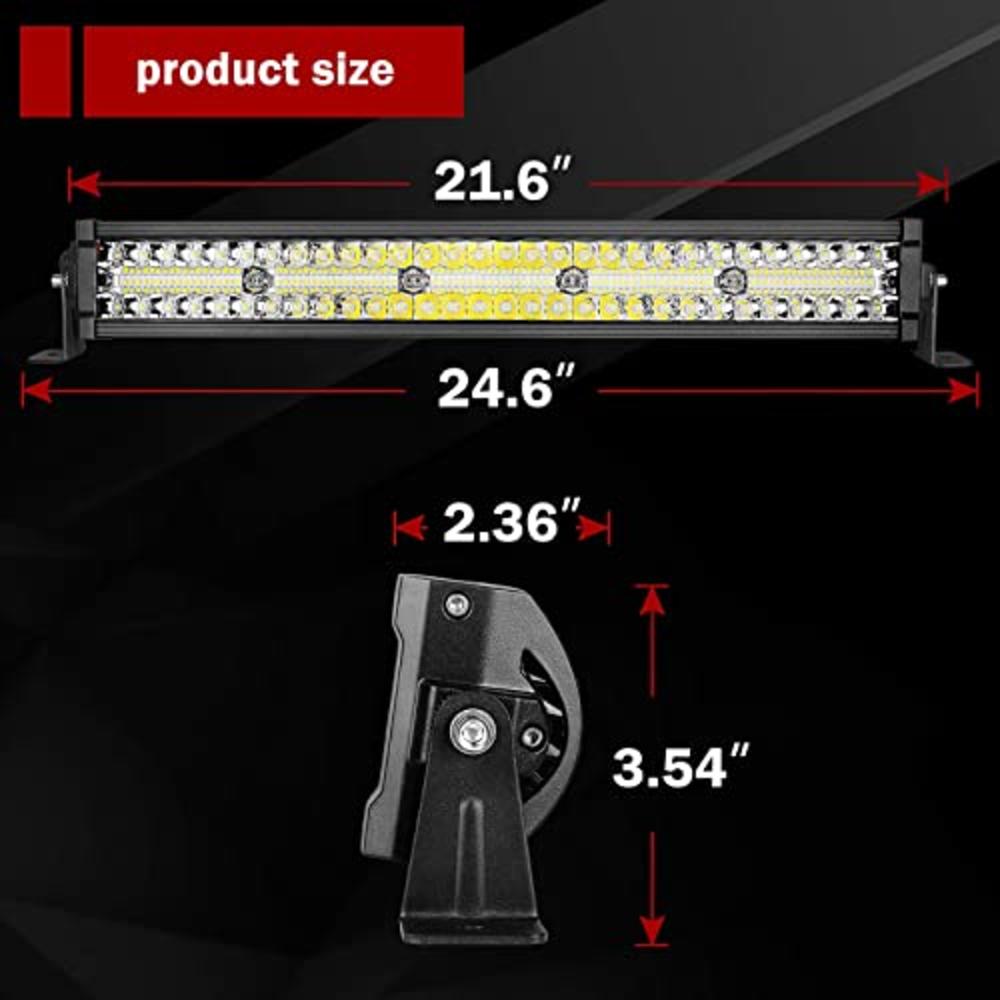 DWVO LED Light Bar 22 inch 300W Straight Triple Row 20000LM Upgrade Chipset Led Work Light for Off Road Driving Fog Lamp Marine 