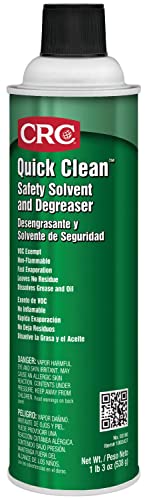 CRC 3180 Quick Clean Safety Solvent and Degreaser, 19 oz Aerosol Can, Clear