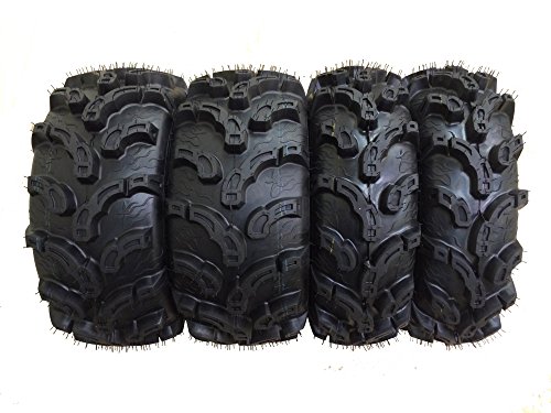 Wanda Set of 4 New Premium WANDA ATV/UTV Tires 27x9-12 Front & 27x12-12 Rear /6P Super Lug Mud
