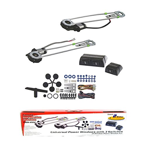 Pipemans Installation Solution Universal 2 Door Electric Car Truck Power Window Conversion Kit Roll Up Switches