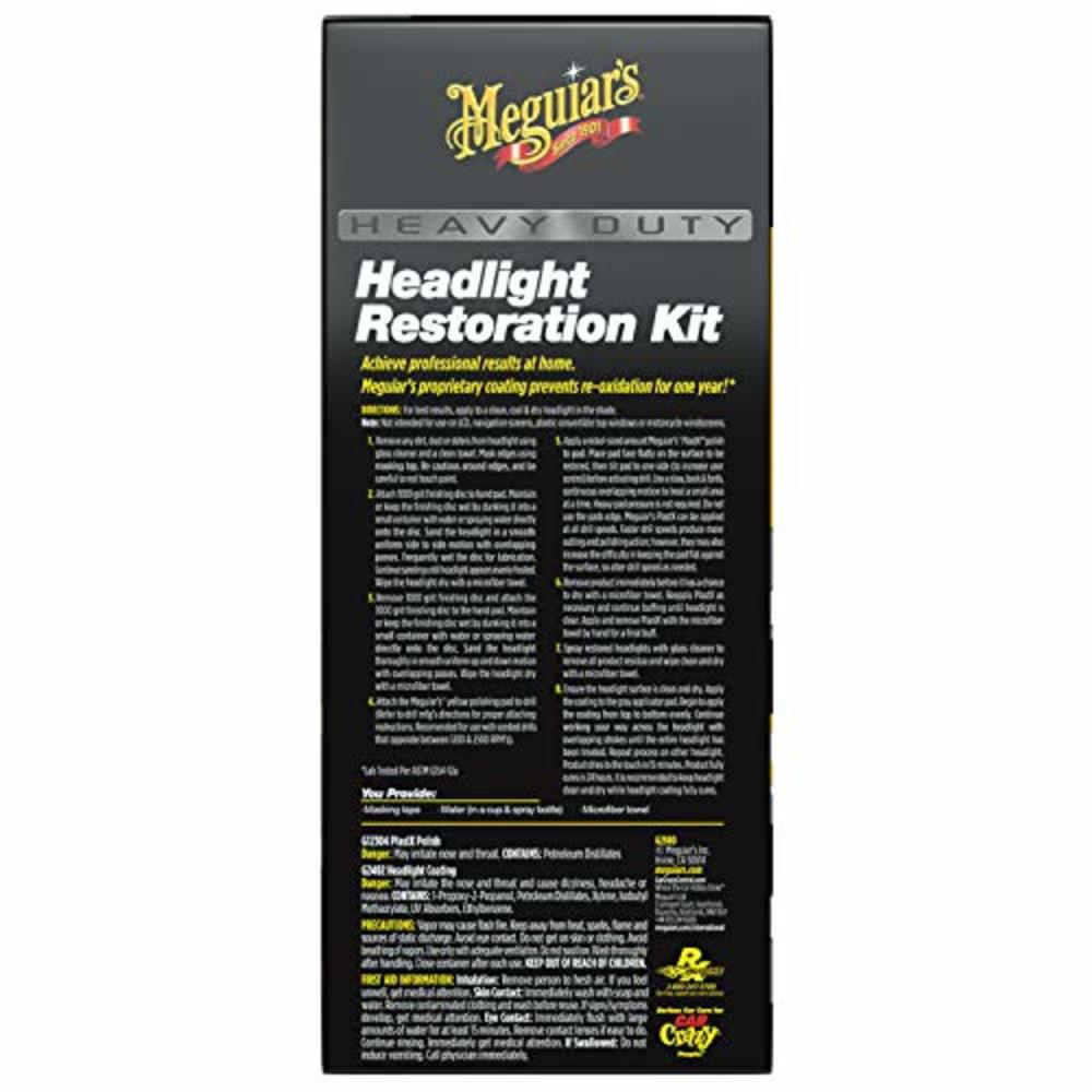 Meguiars G2980 Heavy Duty Headlight Restoration Kit