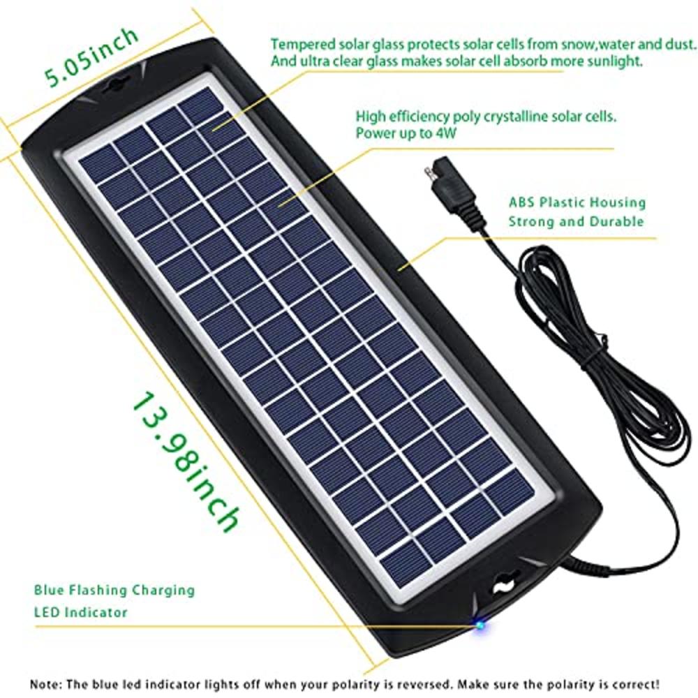 Sunway Solar Car Battery Trickle Charger & Maintainer 12V Solar Panel Power Kit Portable Backup for Car Automotive RV Marine Boa