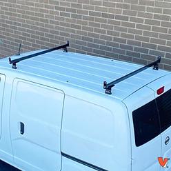 Vantech 2 Bar Rack System for The Transit Connect 2010-13, NV200 or Chevy City Express Black