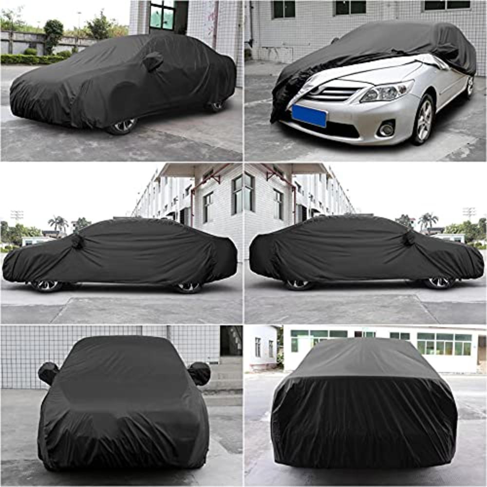 uxcell Car Cover Waterproof All Weather for Car, Full Car Cover Rain Sun Protection Universal Fit for Sedan 470 x 180 x 160cm