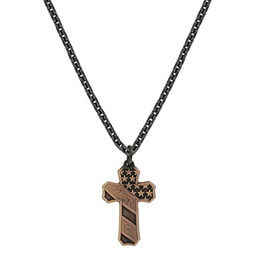 Montana Silversmiths Western Necklace Cross 22" Bronze NC3771BLB