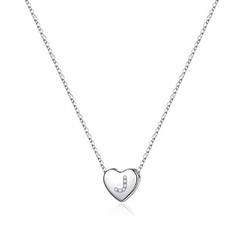 Memorjew 925 Sterling Silver Initial Necklace for Girls, Dainty Letter J Initial Heart Necklace for Women Girls, Valentines Mother’s Day 