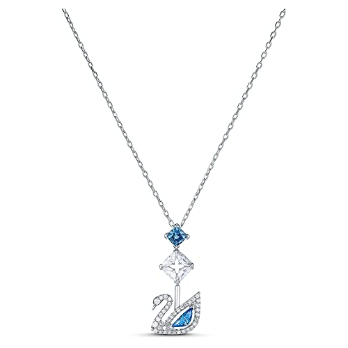 Swarovski 5530625 38 cm Dazzling Swan Y Necklace for Womens&#44; Blue